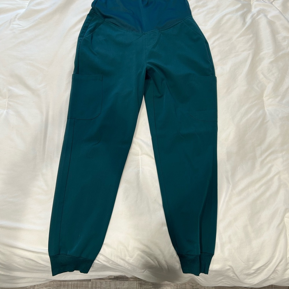 Women's Teal Maternity Jogger Scrub Pant Size Med